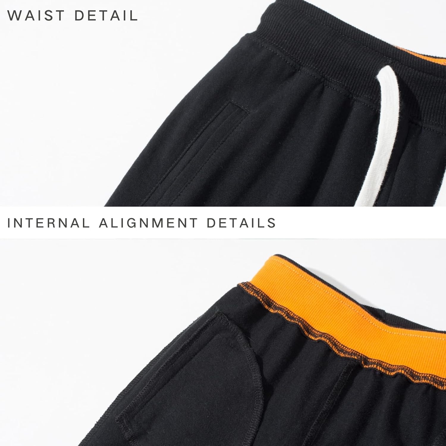 IjnUhb Boys Sweatpants,Toddlers Cotton Pull On Jogger Pants, Kids Elastic Waist Stretch Pants, 2-Pack - Image 6