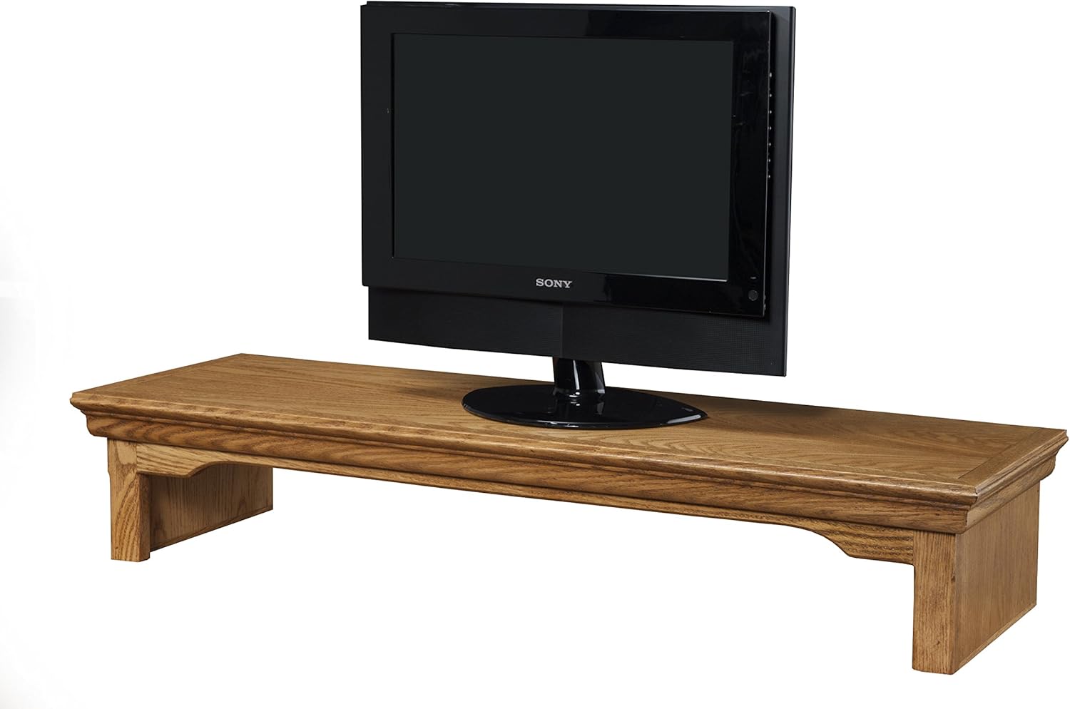 Ideas to Home TV/Monitor Riser Stand Traditional Style in Oak (26" W x 12" D x 7" H, Coffee)