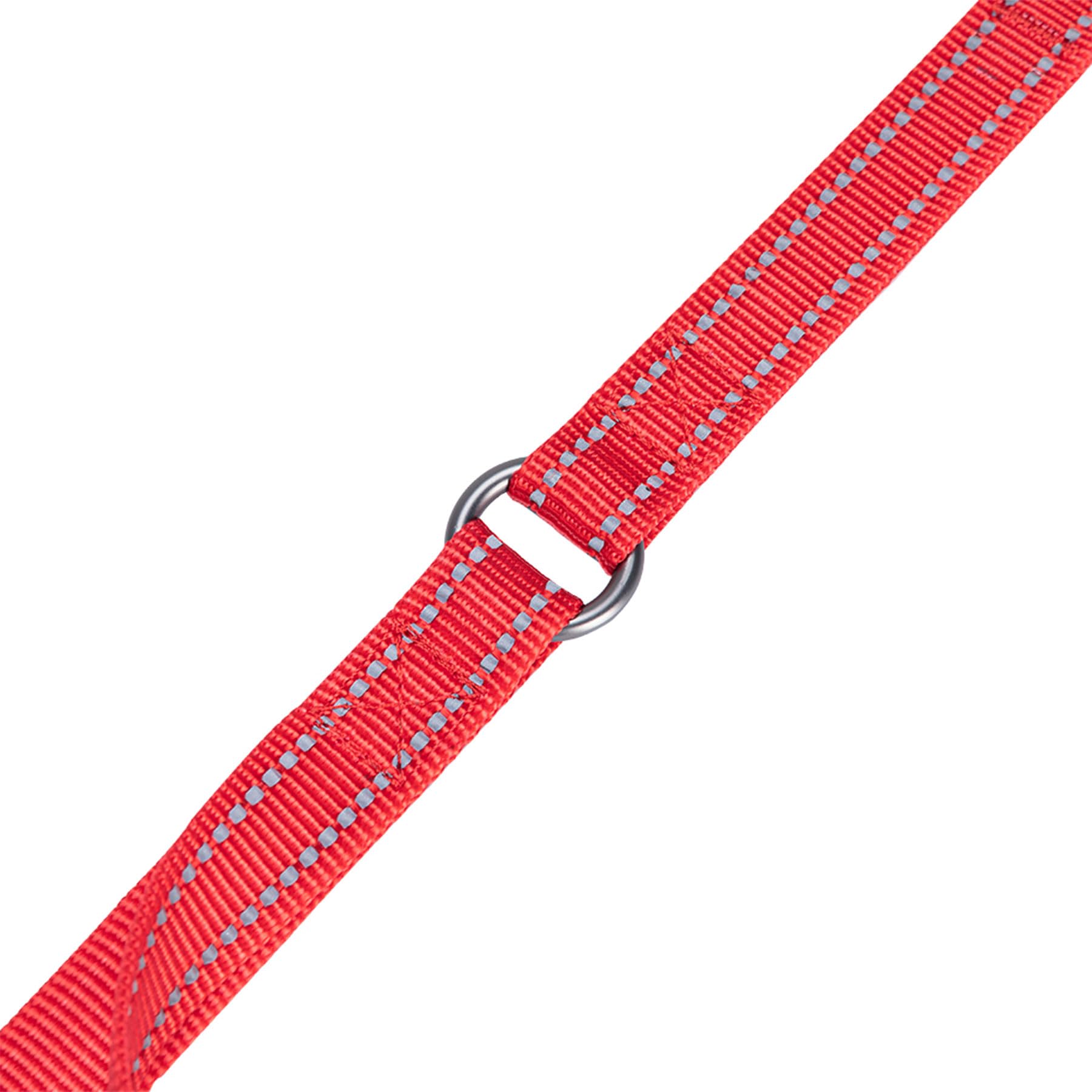 EXCELLENT ELITE SPANKER Guinzaglio doppio riflettente per cani doppio guinzaglio per cani 5 m multiplo con manico imbottito per due cani che camminano addestramento (rosso)