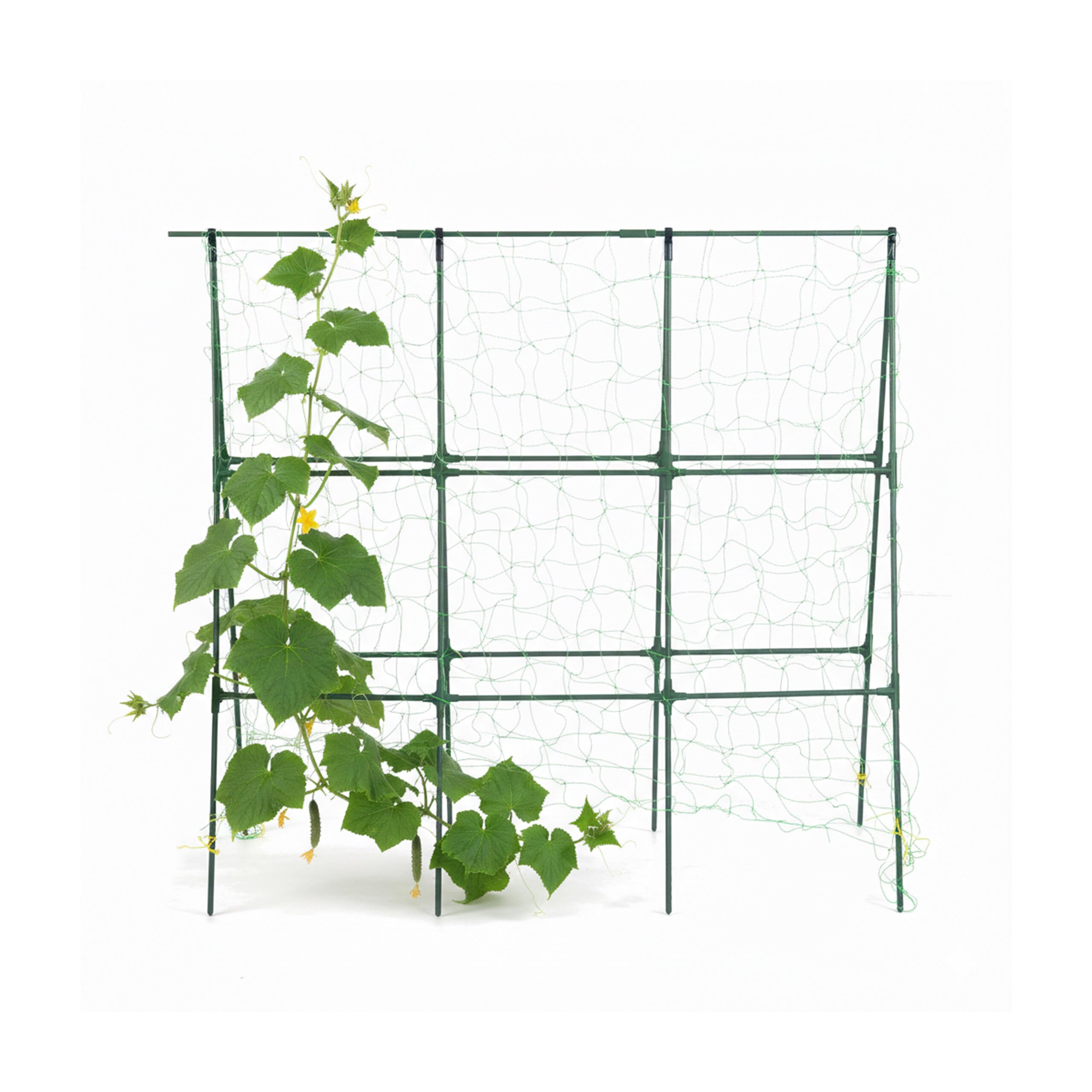 Relaxdays Cucumber Trellis A-Frame for Climbing Vegetables, Steel & PE, Green, 114x135 cm