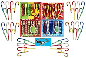 AirHeads, Star burst, Skittlles, and DumDums Candy Canes 48 Count Holiday Fruity Candy Cane Variety Pack for Christmas Treat Bags, Gifting & Stocking Stuffers