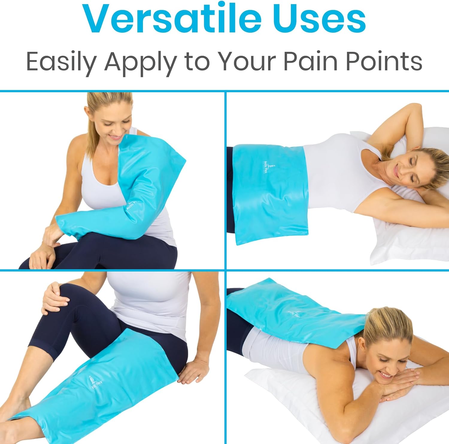 Arctic Flex Reusable Gel Ice Pack for Injuries with Straps (24" x 11") - Flexible, Cooling Gel Ice Pack - Medical Grade Hot and Cold Therapy Pack - Ice Pad for Back, Neck, Shoulders, Hip & Head Pain