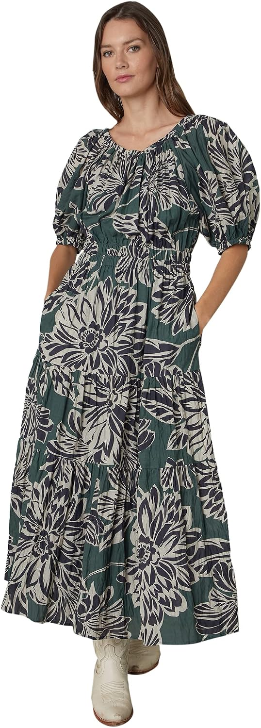 Velvet by Graham & Spencer Women's Raya Printed Silk Cotton Voile Ankle Length Dress