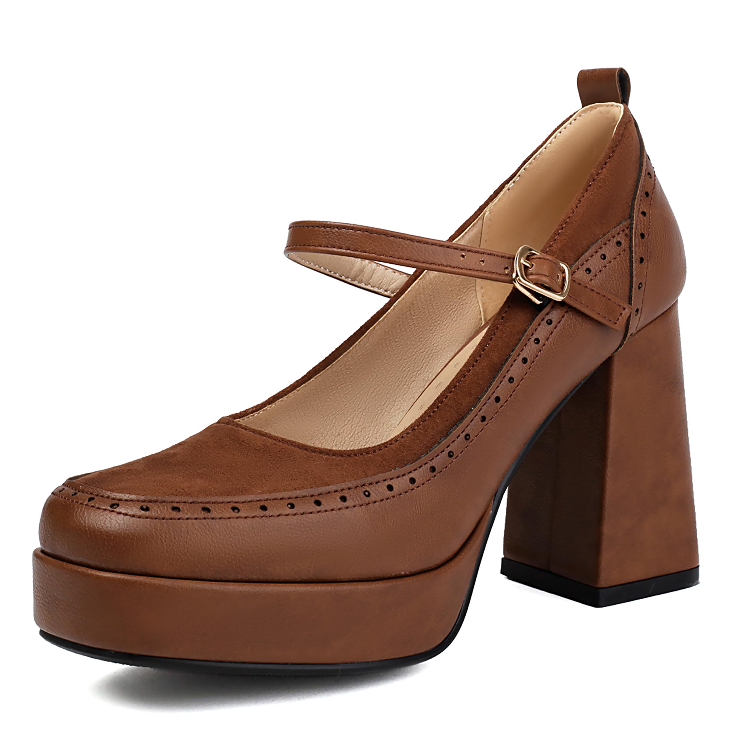 Donna Tacco a Blocco Mary Jane con Plateau Dp809 High Heel, Numero 34-43