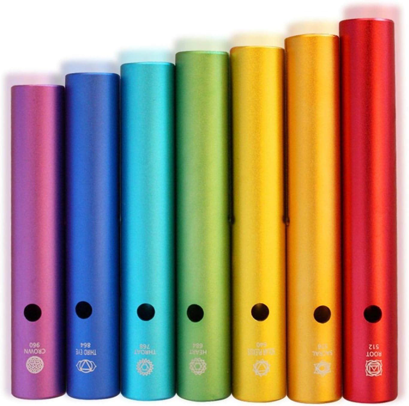 Wah-Wah Tube Set, 7Wah Metal Tubes, 512 Hz/576Hz/640Hz/684Hz/768Hz/864Hz/960 Hz, Healing Meditation Instrument, for Music Accompaniment and Personal Relaxation