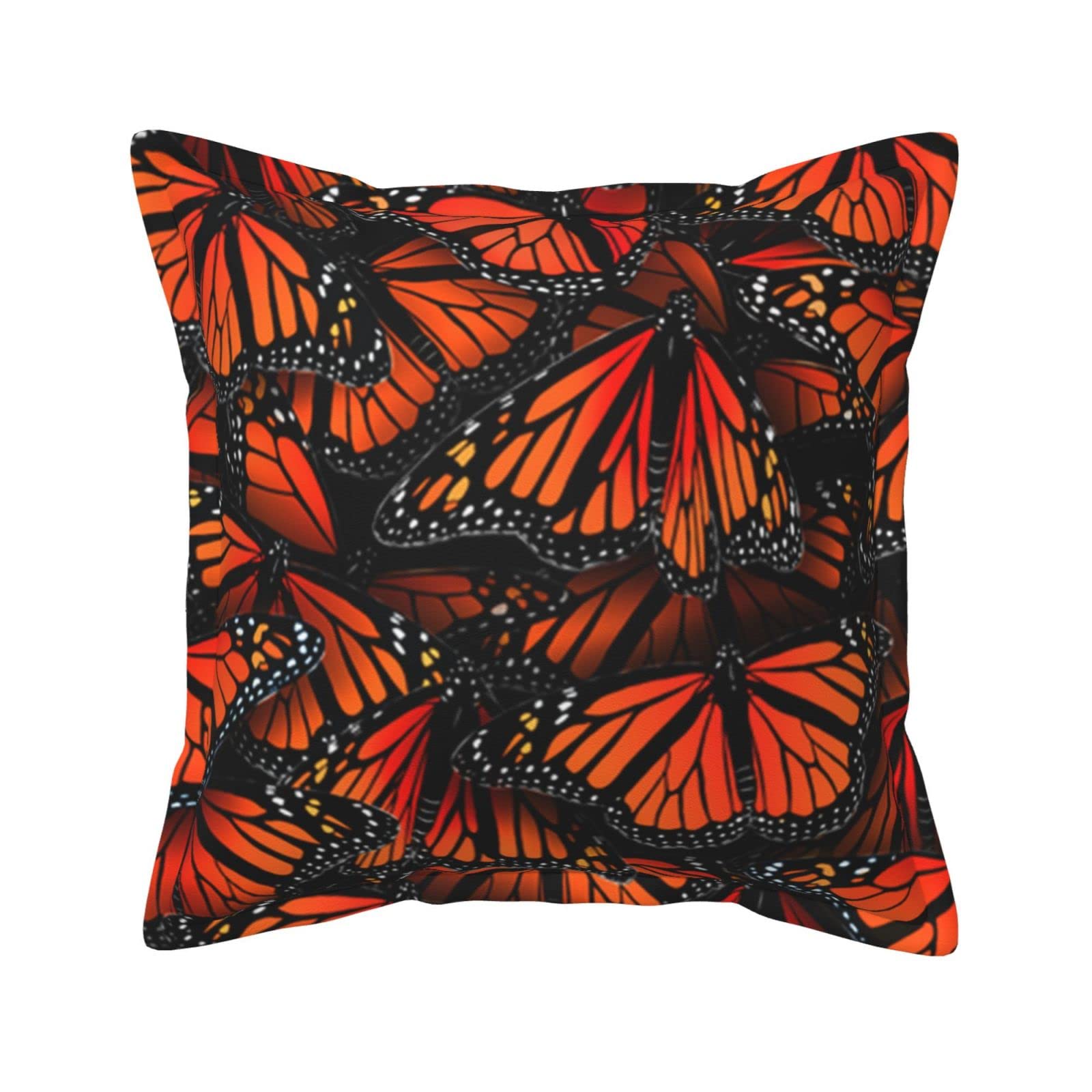 Housse de coussin de luxe cuir léger motif papillon de prestige