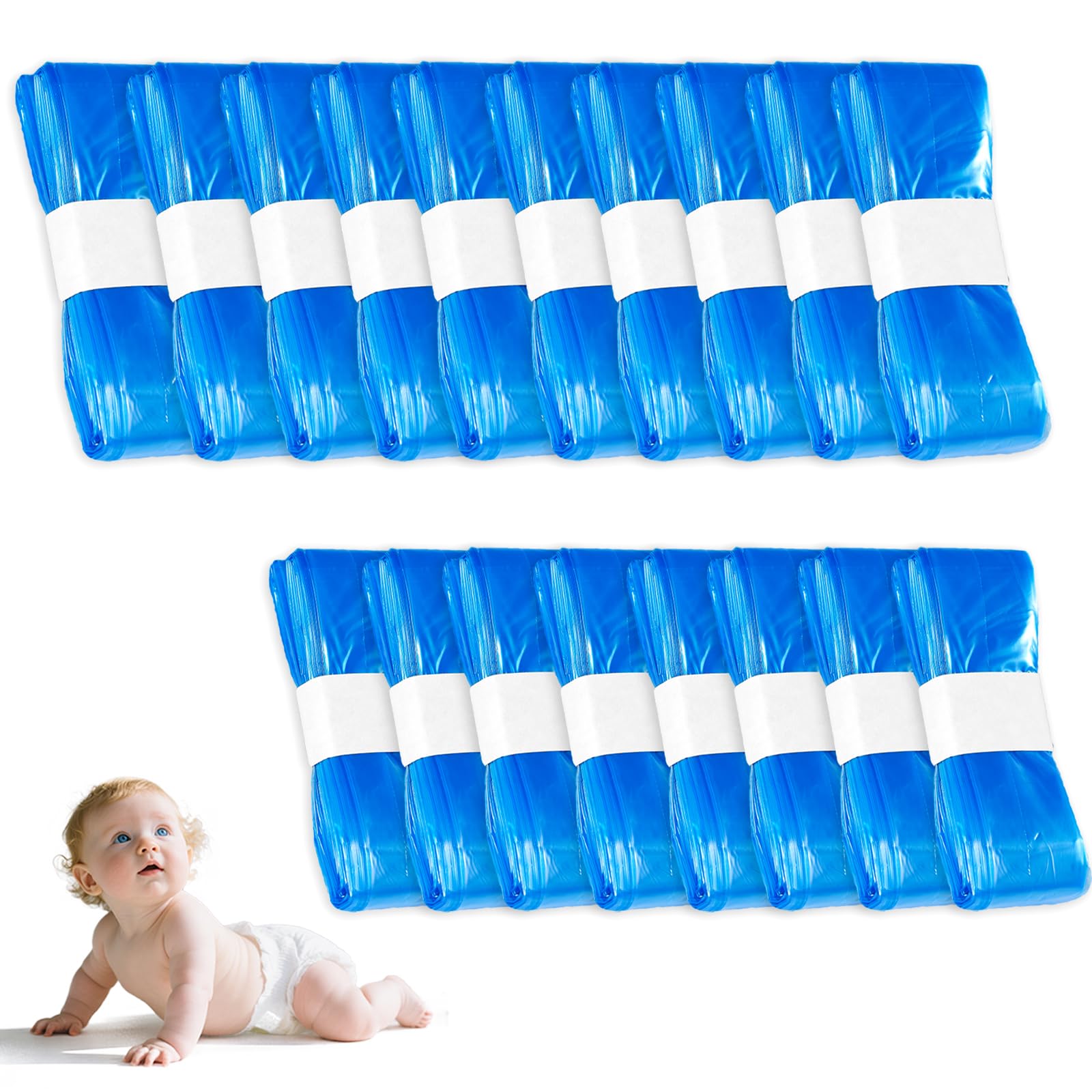 Sacchetti Ricarica Per Pattumiera Pannolini - 12 Pezzi Antiodore, 26x450 Cm - Foto 4