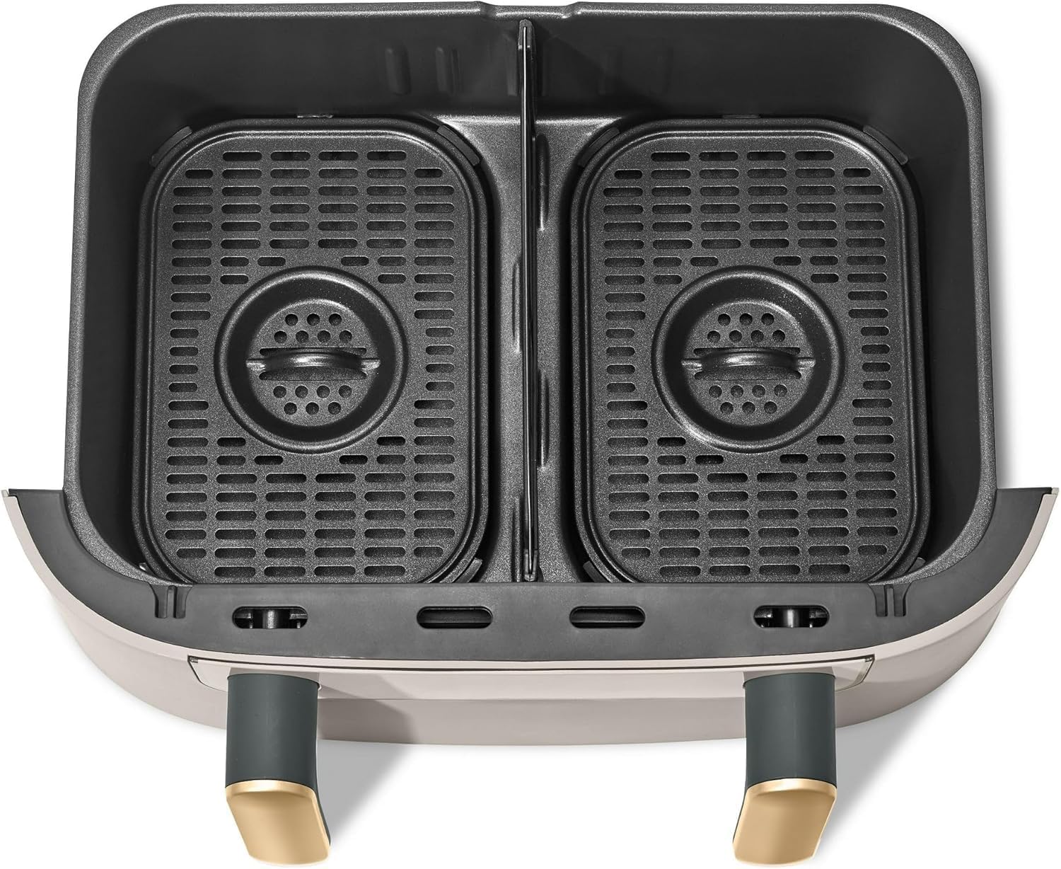 Trizone 9-Quart Dual Zone Air Fryer Exclusive with Divider & Crisper Trays, Digital Touchscreen for 2-in-1 Cooking By Drew Barrymoree (Porcini Taupe)