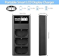 Vista 4 de ENEGON LP-E6 LP-E6N LP-E6NH Cargador USB LCD de triple ranura para Canon EOS 5D Mark II III y IV, 70D, 5Ds, 6D, 5DsR, 80D, 7D y 7D Mark II, EOS 60D