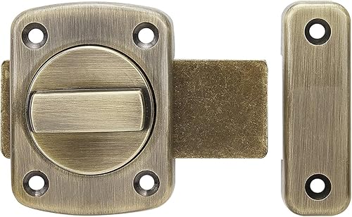 Miniatura 7 de INIRET Paquete de 2 pestillos giratorios para puerta, cerradura de seguridad para puerta de mascotas, baño, muebles de gabinete, ventanas, cierres