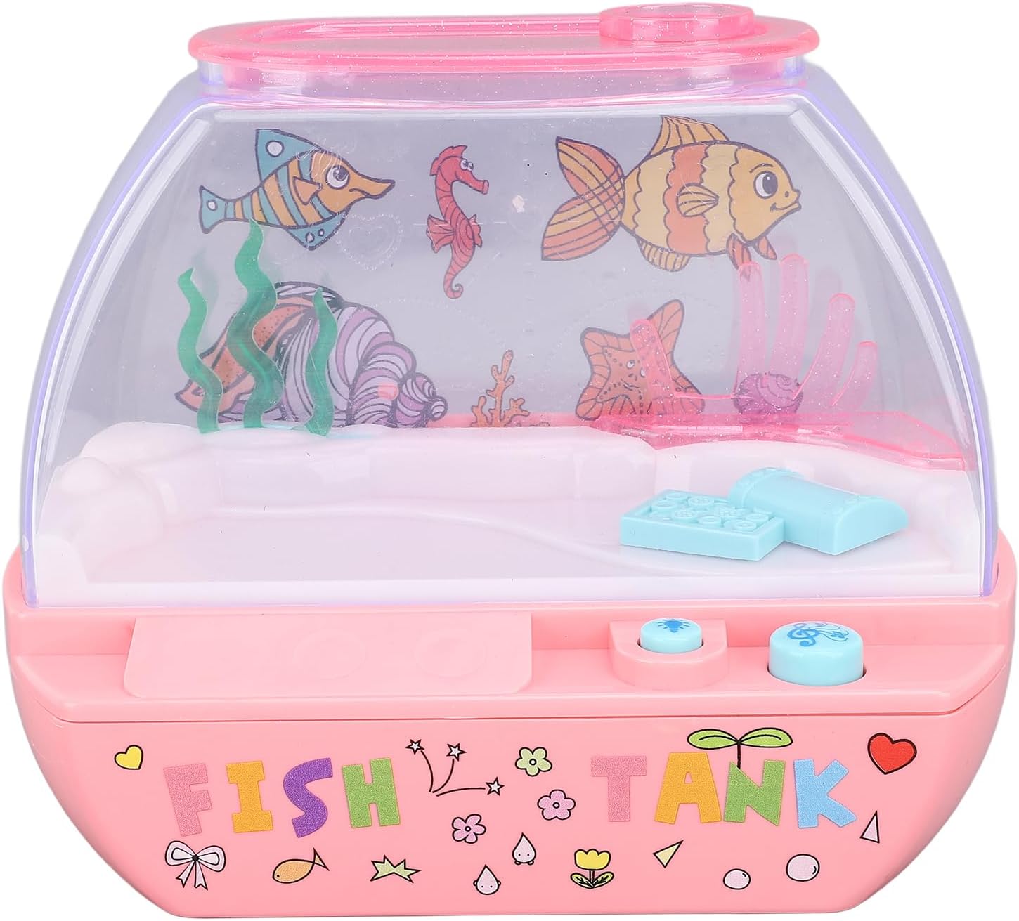 Zunate Children Aquarium Toy with Light and Music, Miniature Simulation Fishing Tank Educational Toy for Kids with Interactive Design and Accessories