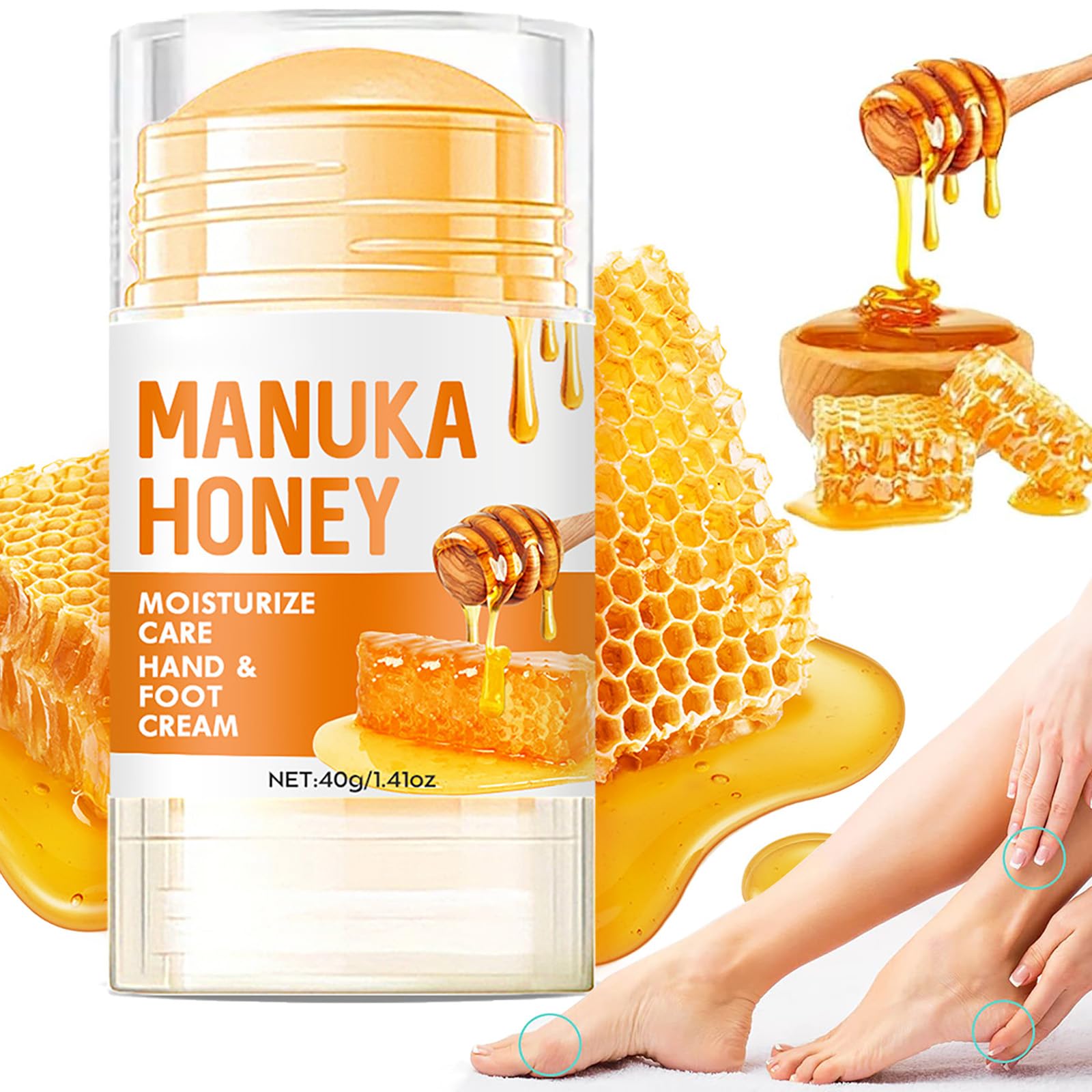 Honey Foot Cream, Hand & Heel Cream For Very Dry Hands & Feet, Intensive Moisturising Cracked Heel Repair