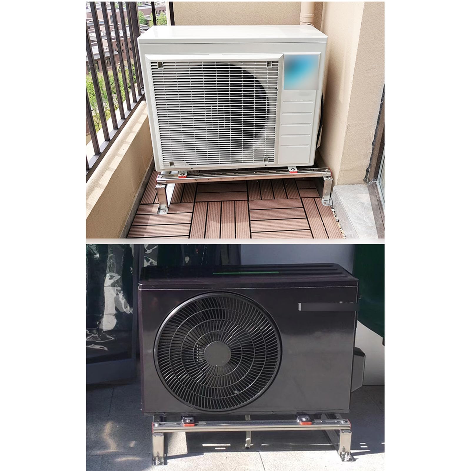 HeavyDuty uniwersalny mini podzielony wspornik klimatyzatora, zewnętrzny stojak kondensatora AC do bezkanałowych systemów pomp ciepła i sprężarek HVAC, trwała podstawa do montażu na ziemi