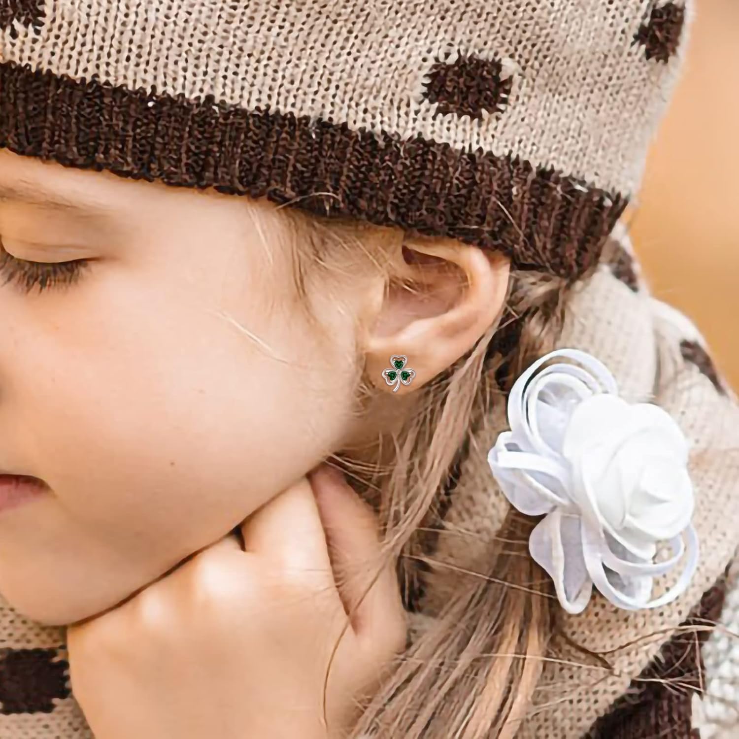 925 Sterling Silver Clover Stud Earrings Shamrock Irish Ear Studs St Patricks Day Jewelry Gifts for Women - Image 6