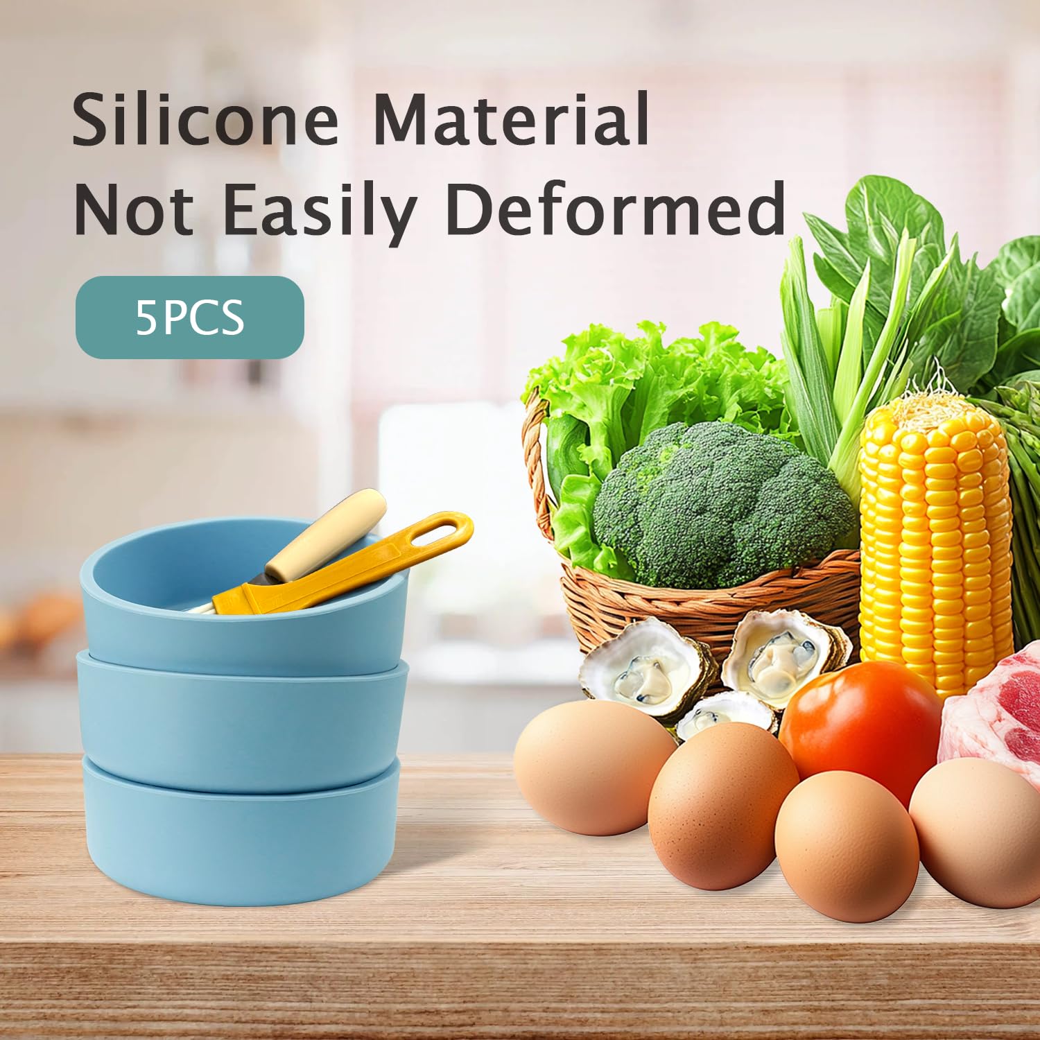 Silicone Air Fryer Egg Molds - 3 Pack -6