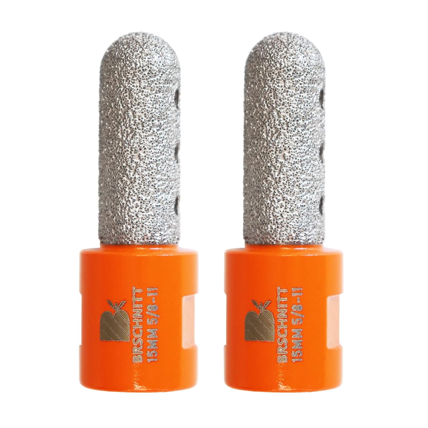 Diamond Finger Milling Bits,BRSCHNITT 2pcs 3/5 Inch 15mm Dry Core Drill Bit with 5/8-11 Thread for Enlarging Shaping Existing Holes of Porcelain Tile Ceramic Marble Granite Countertop