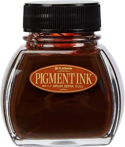 Stylo plume platine Ultra pigment particules d'encre Blanc sepia 