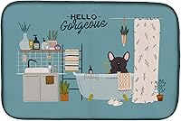 Vista 237 de Caroline's Treasures CK7824DDM - Tapete absorbente para secado de platos con diseño de bulldog inglés, rojo y blanco, para encimera de cocina, 14 x