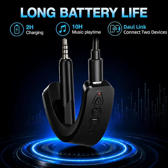Bluetooth Adapter for Bose QuietComfort 15, Black | Add Bluetooth Audio to Bose QC15 Headphones, with AptX Support, Builtin Microphone & Volume Controls