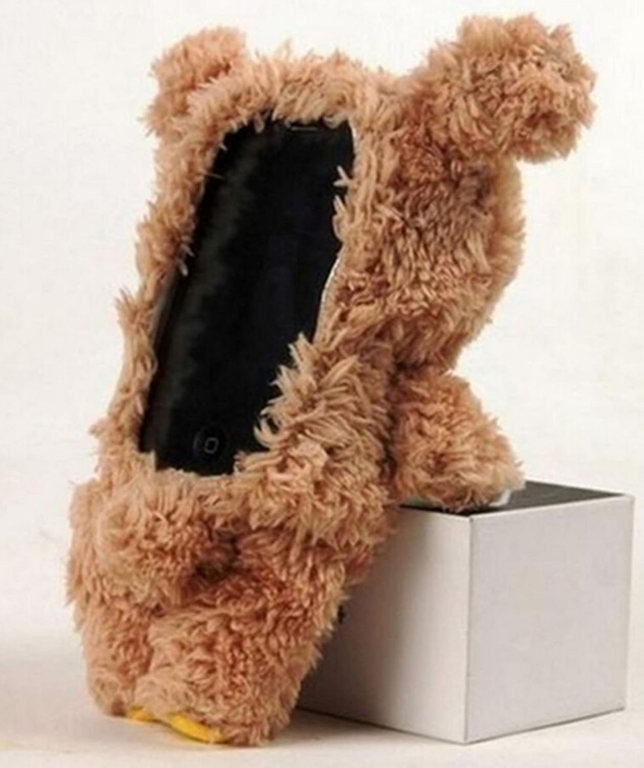 LUVI for iPhone 8/7 Plus Furry Plush Case Fur Hair Cute 3D Teddy Bear Style Lovely Cool Protective Cover Fuzzy Fluffy Fashion Luxury Winter Warm Case for iPhone 8 Plus/iPhone 7 Plus Brown