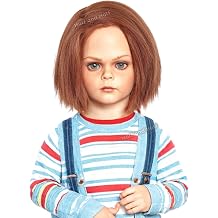 Short Brown Creepy Doll-killer Costume Wig Dark Brown Side Part Bob Wigs