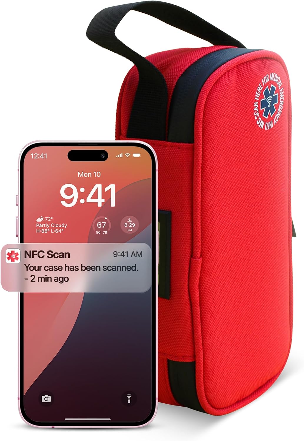 SafeTag 24h Insulin Cooler Travel Case Portable Diabetic Medicine Bag with Thermometer Display, NFC Emergency Info, Ice Pack & Insulated Storage for Vials & Supplies