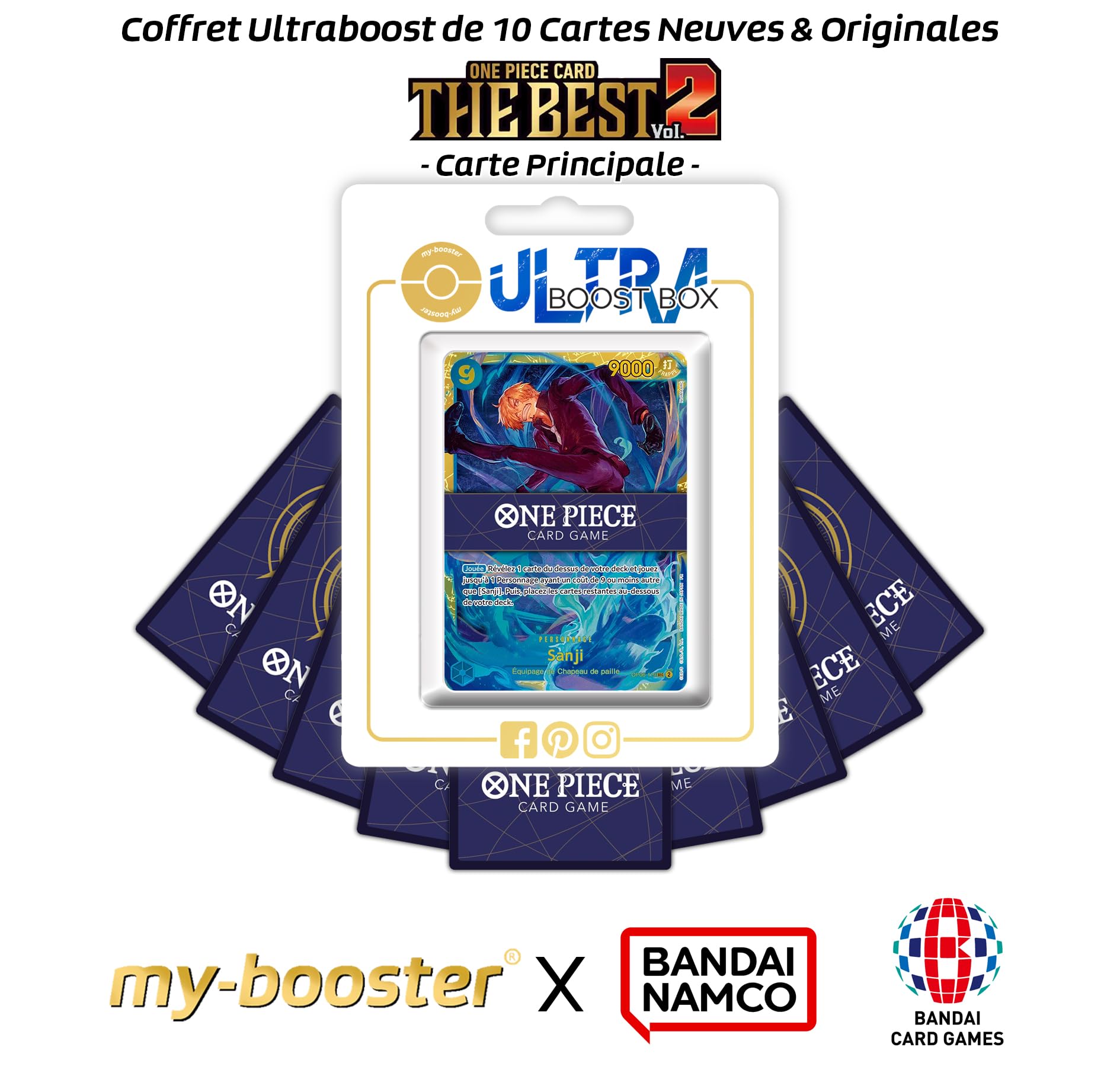 Sanji OP06-119 Secrète - Ultraboost X One Piece The Best Vol.2 (PRB-02) - Coffret de 10 Cartes One Piece Françaises