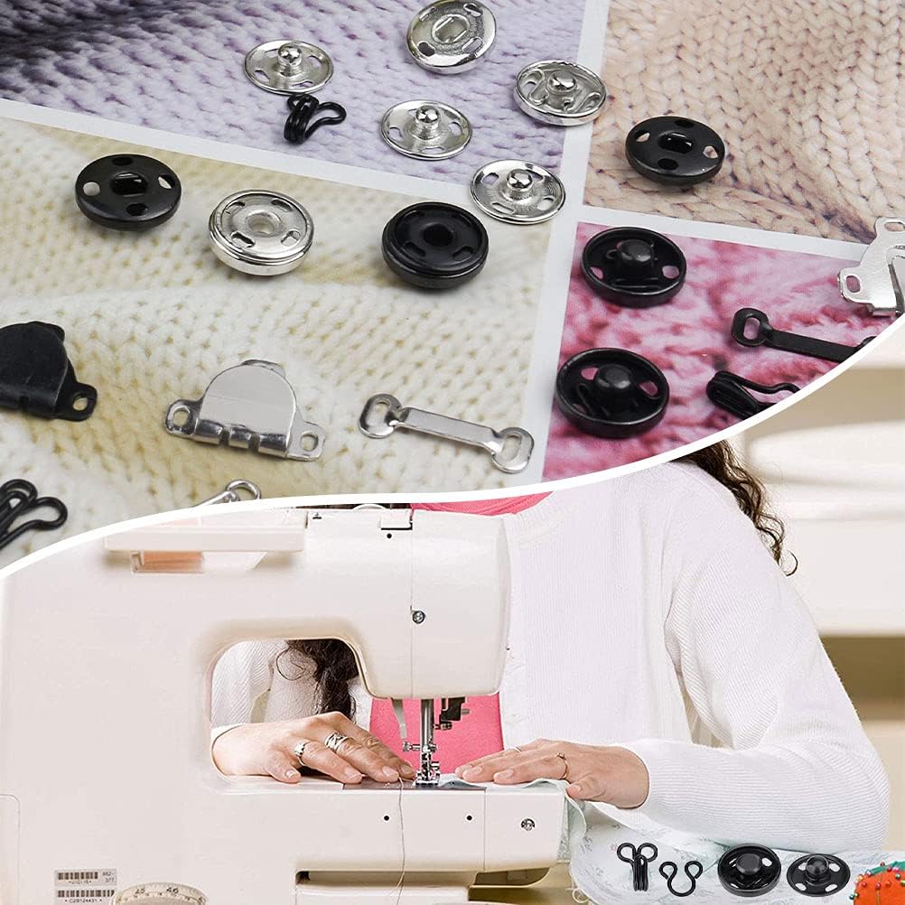 FASHIONTOAD 50 Pairs 3 Styles Skirt Hooks and Eyes Sewing Hook, Sewing Snaps Clothing Fixing Tools with Metal Snaps Buttons Fasteners Press Studs for Trousers Skirt Dress Sewing and Crafting : Arts, Crafts & Sewing