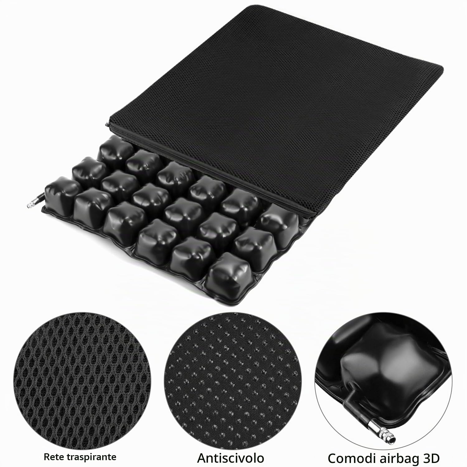 QWORK® Cuscino, Cuscini a Bolle, Cuscini Sedie Durezza Regolabile, per Poltrona, Sedia a Rotelle
