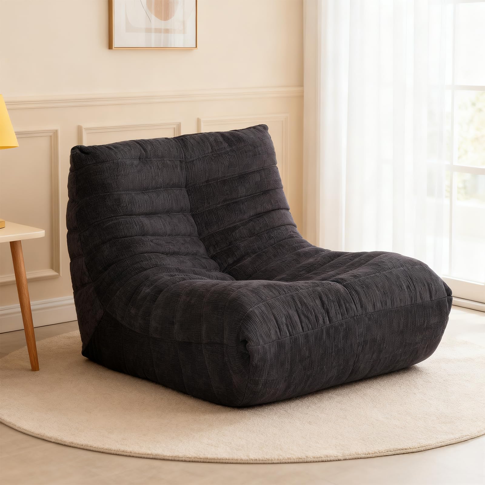 HealthRelife Sofá Puff para Adulto - Sillón Moderno XXL , Pera para Salón y Dormitorio con Relleno, para Leer y Jugar,color marrón