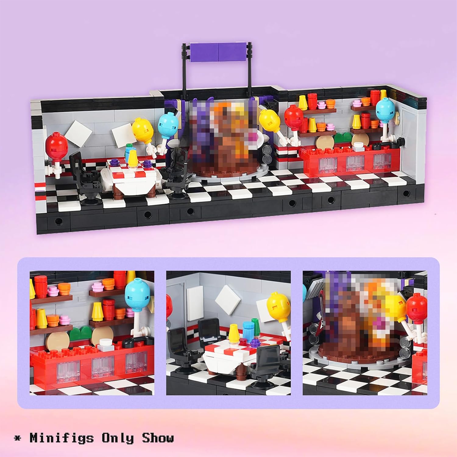 Five Nights Stage Building Blocks Toys,Classic Horror Game Building Set,Halloween Birthday Gifts for Boys and Girls(745pcs)
