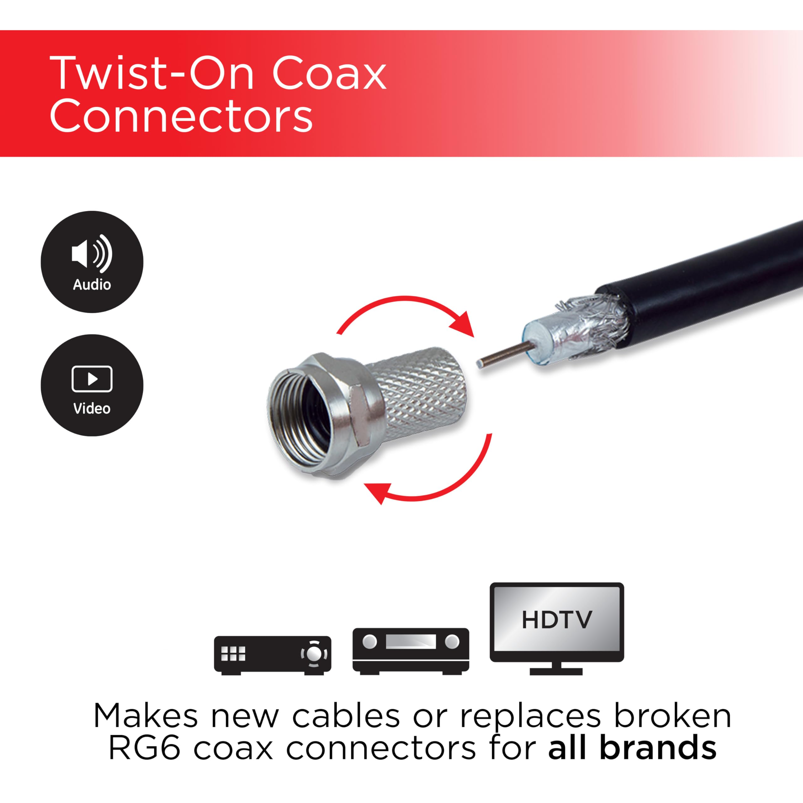 Adaptateur à Angle Droit De Type F - Adaptateur De Connecteur pour Câbles Coaxiaux RG59 RG6