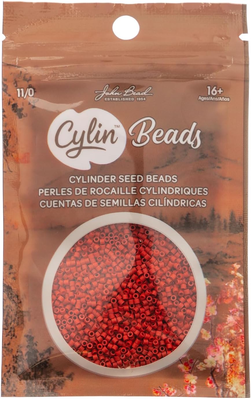 John Bead 25g Cylin Beads Red Matte 11/0 Glass Cylindrical Seed Beads for Jewelry Bracelets Necklaces Earrings Making Embroidery Home Decor - Image 3