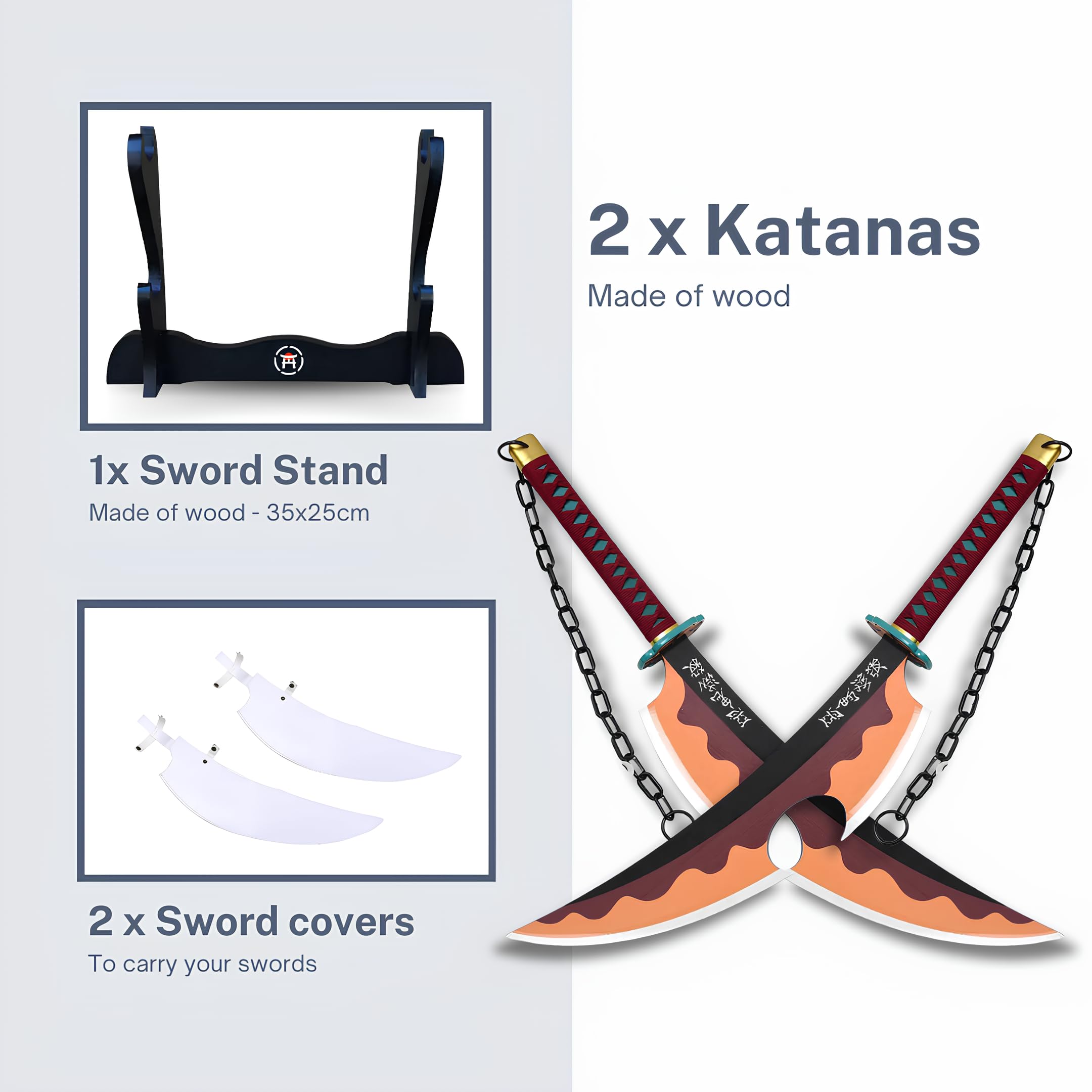 Katana Hashiman Bleach In Legno - Replica Manga Con Porta Spada E Cintura, 103 Cm, Per Cosplay, Decorazione, Regalo