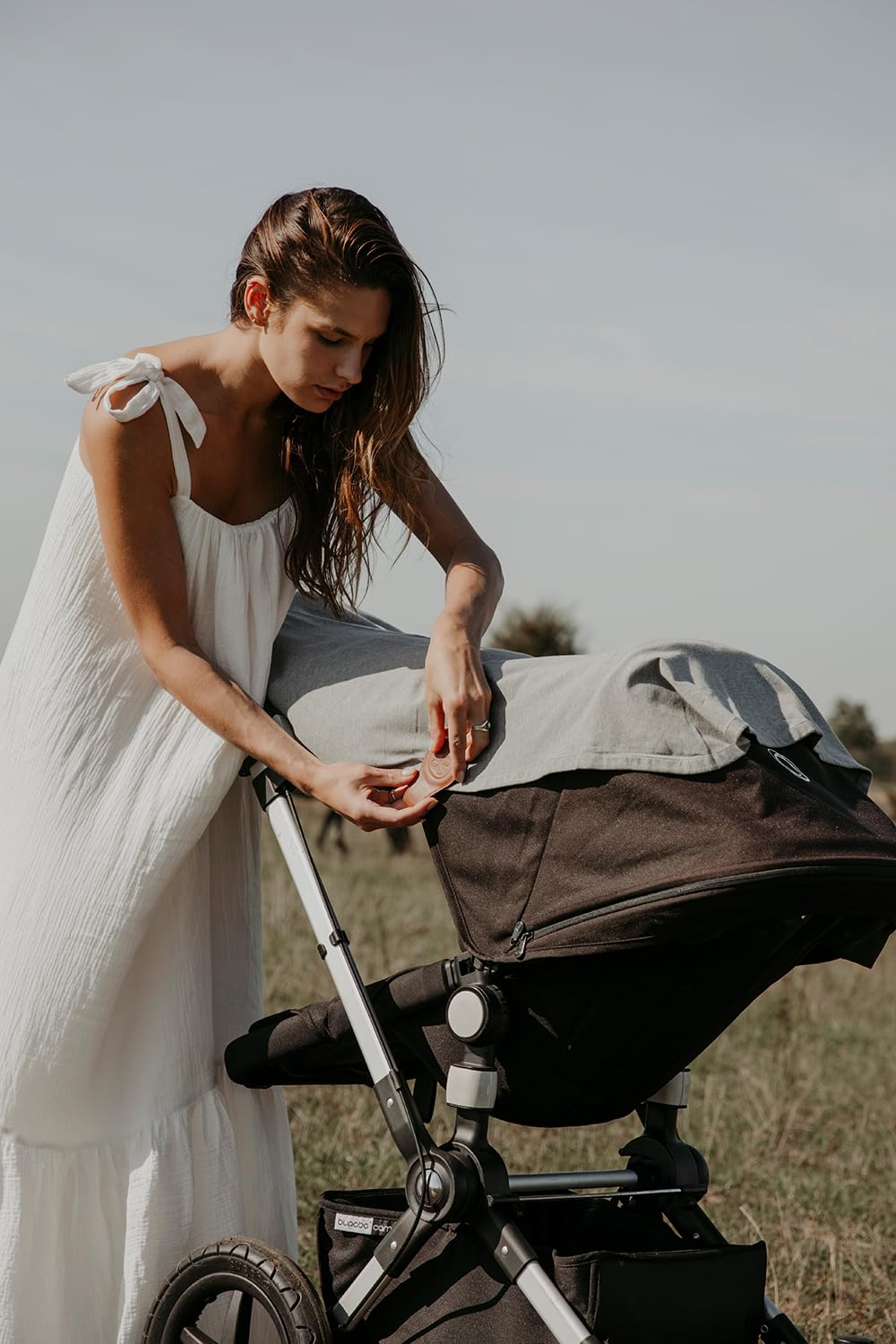 Cloby Babydecke mit UV-Schutz UPF 50+ multifunktional Sonnenschutz Kinderwagen Babyschale grau