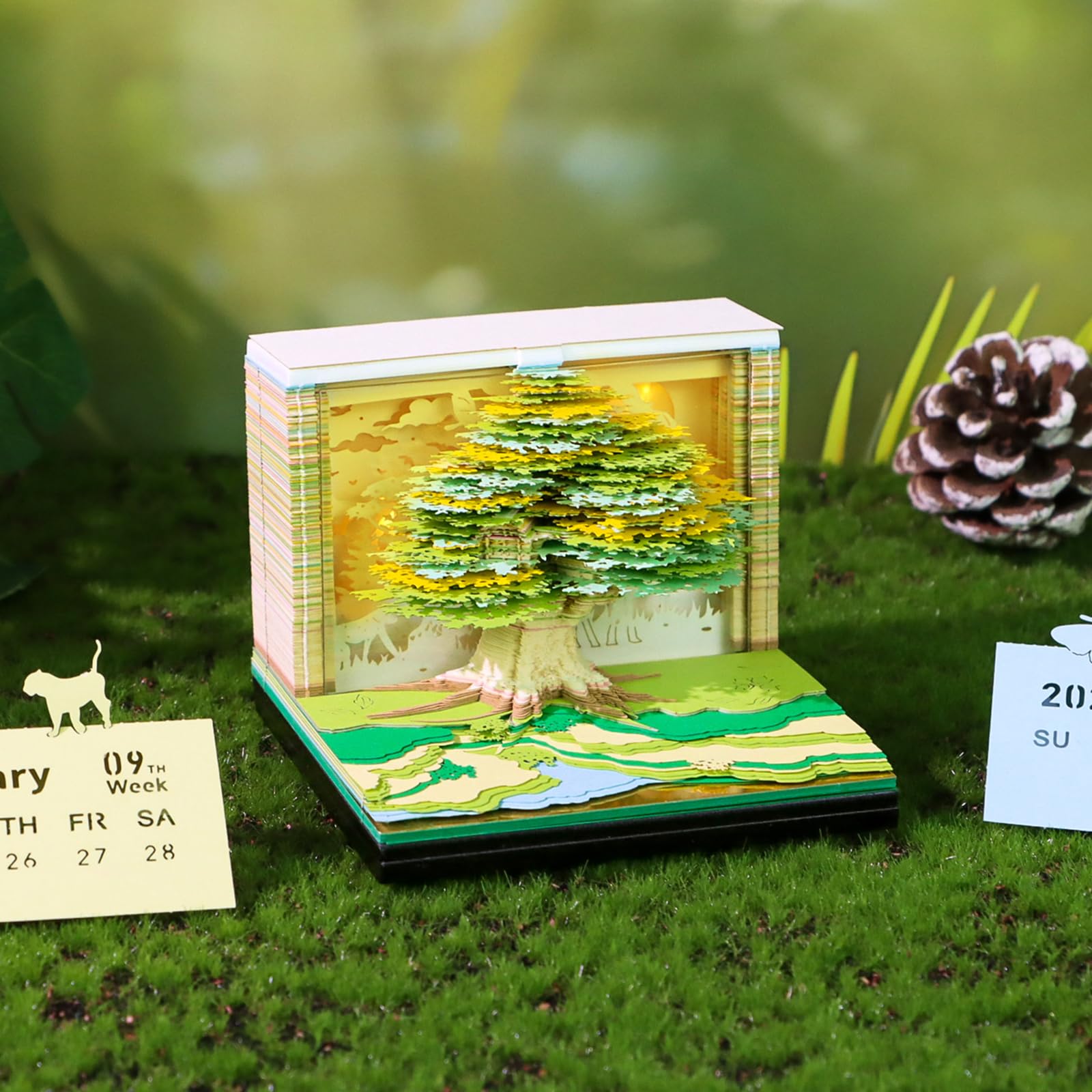 Twenty Twenty Six - Agenda settimanale con luci LED morbide, decorazione per casa sull'albero, materiale riciclabile permanente per organizzare la scrivania e le vacanze