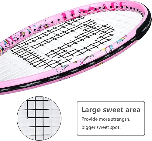 Miniatura 3 de LUNNADE Raqueta de tenis para niños y jóvenes, raqueta de tenis juvenil de 19212325 pulgadas con cubierta, adecuada para principiantes niños y niñas