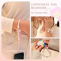 Vista 6 de 4 dijes estéticos para teléfono, correa de muñeca Y2K para teléfono celular, lazo de oso, mariposa, flor, corazón, estrella, accesorios de cadena