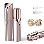 Facial Hair Removal for Women, Painless Hair Remover Device Lady Face Electric Razor for Lip, Chin,arms with USB Rechargeable Included 2 pc Replacement Heads