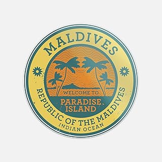 Maldives Paradise Island Travel Stamp Sticker | Car Bumper, Laptop, Water Bottle, Wall, Window Waterproof Vinyl Sticker Decal