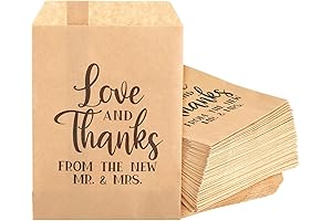 5X7.5" Kraft Paper Cookie Bags 100 Pack for Wedding Favors.