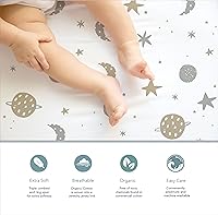 Vista 81 de Las sábanas bajeras de colchón 100% algodón orgánico se ajustan y son compatibles con Graco Pack n Play, Babyletto, Pamo Babe, Baby Trend y muchos