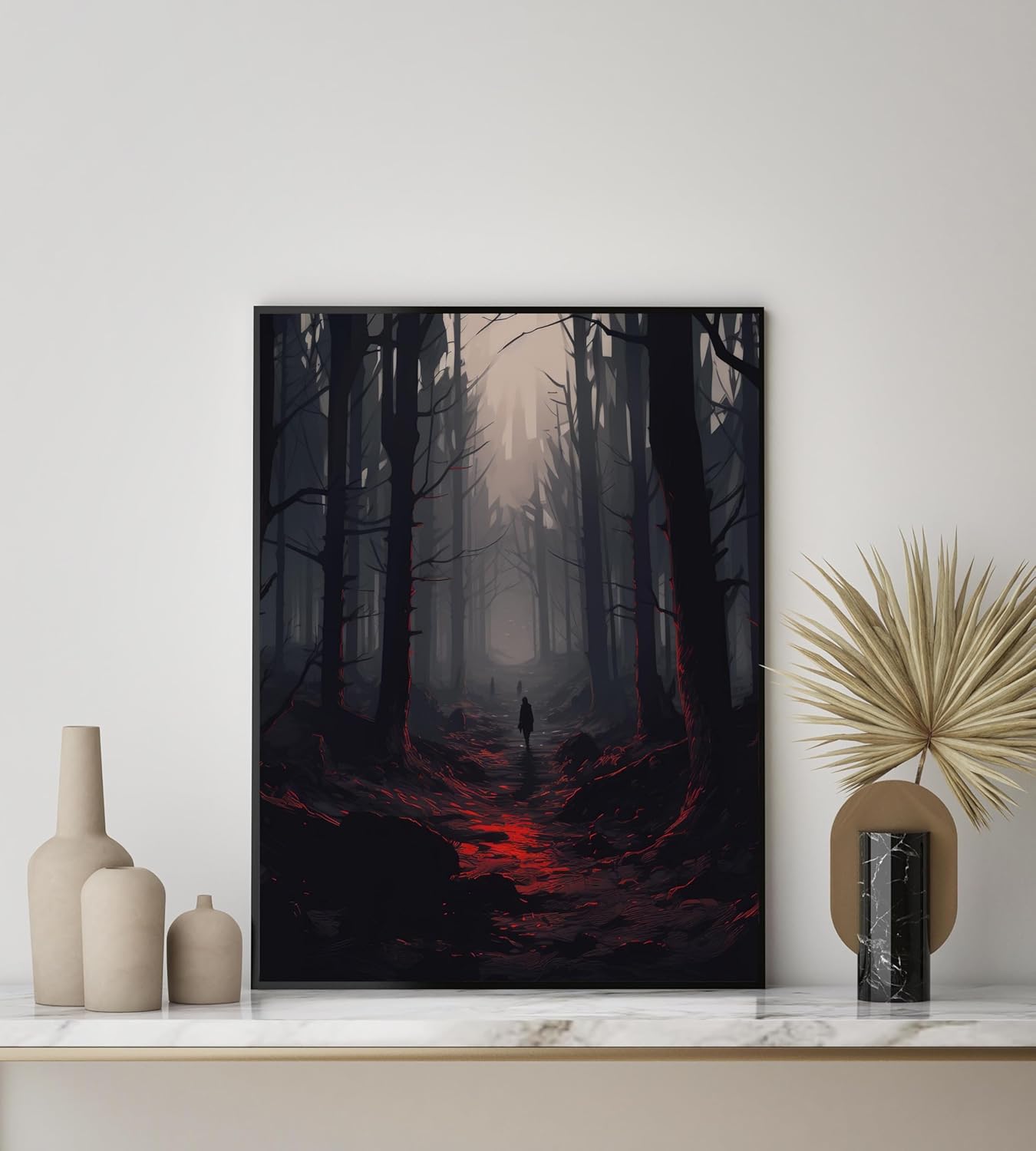 Forest of Shadows Art Poster Print, Haunted Scary Spooky Halloween Wall Art Painting Decor Gallery 29 (Forest of Shadows, 24 x 36 inches, Unframed)
