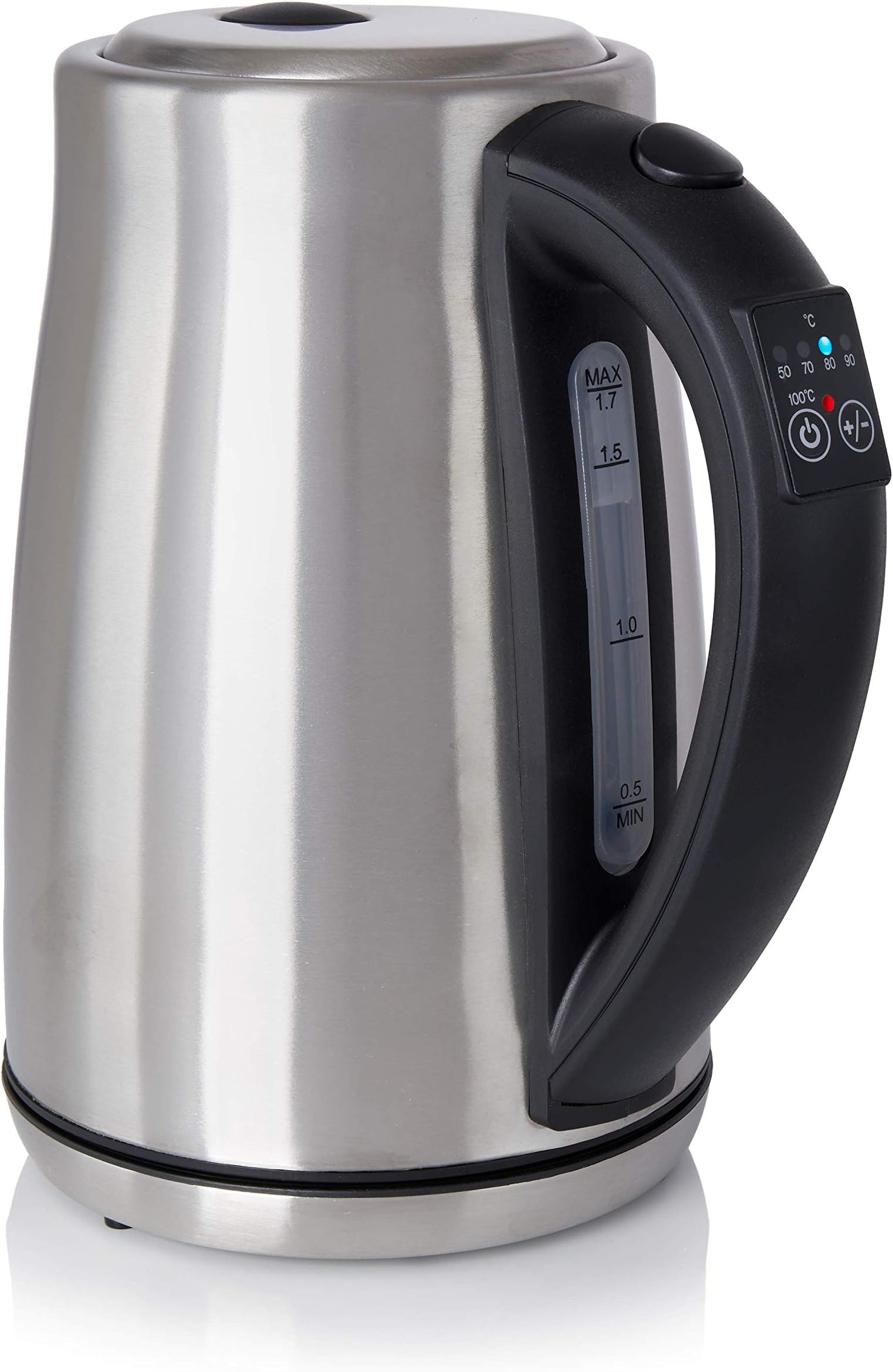 Adagio Teas 010026001 utiliTEA Variable-Temperature Electric Kettle, 57 oz, stainless steel, black