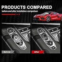 Vista 3 de Cubierta de fibra de carbono, para botón de palanca de cambios de automóvil, para consola central C8, decoración para Chevrolet Corvette C8 2020