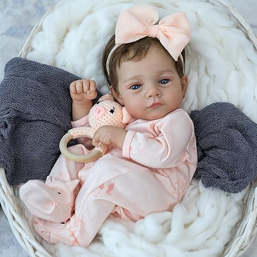 Miniatura 6 de SCOM Muñecas de Bebé Reborn Realistas - Muñecas de Bebé Recién Nacido Realistas de 18 Pulgadas Adorable Niña, Muñeca de Bebé de la Vida Real con