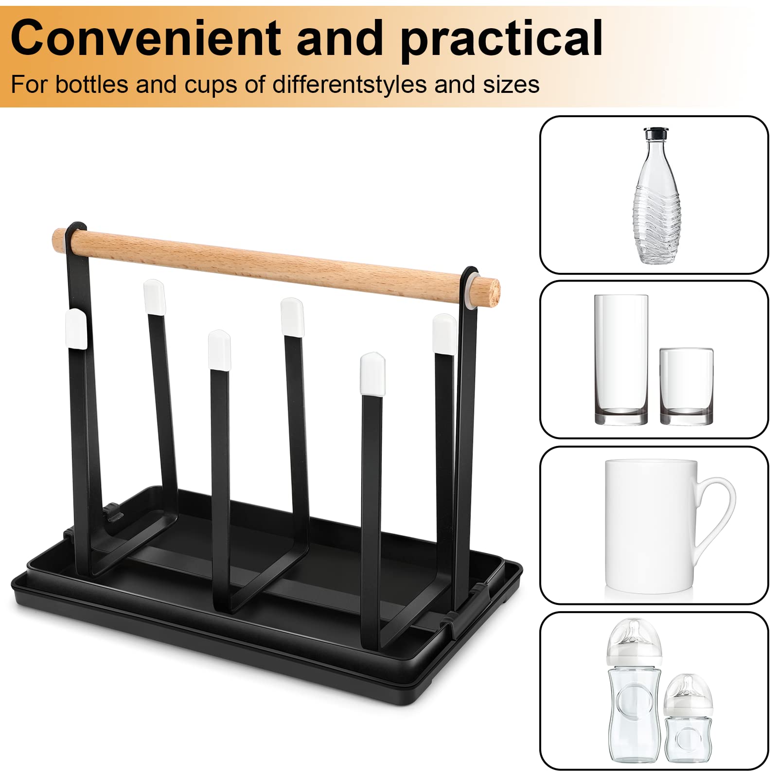 Égouttoir à Bouteilles Et Tasses En Inox 304 - Grand Espace De Rangement Pour Plan De Travail - Séchage Rapide - 8
