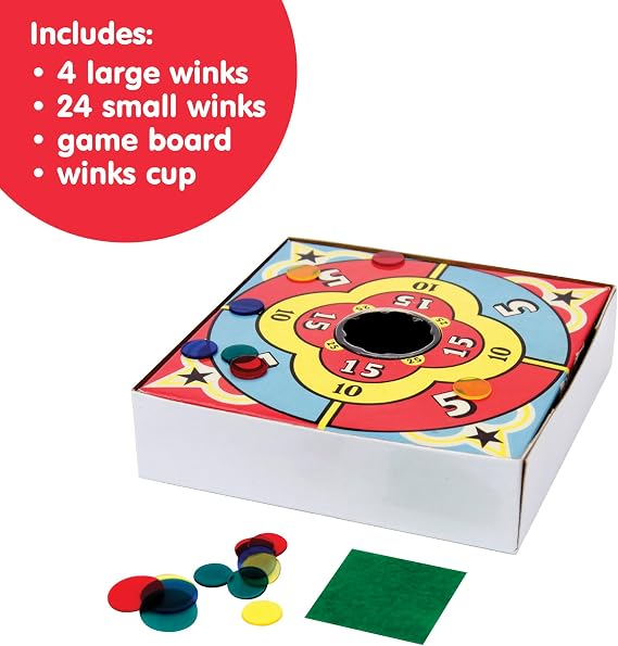 Schylling Tiddledy Winks - Classic Game for the Whole Family - Includes Game Board, Cup, and Winks - Ages 3 and Up