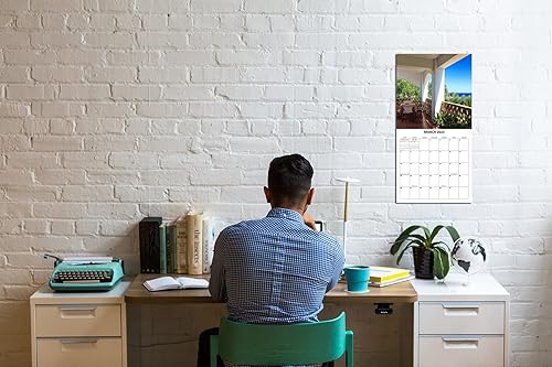 Miniatura 7 de Calendario mensual de pared con vista desde el patio, porche, paisaje, viaje de la naturaleza, con cuatro meses adicionales a partir de 2022, el