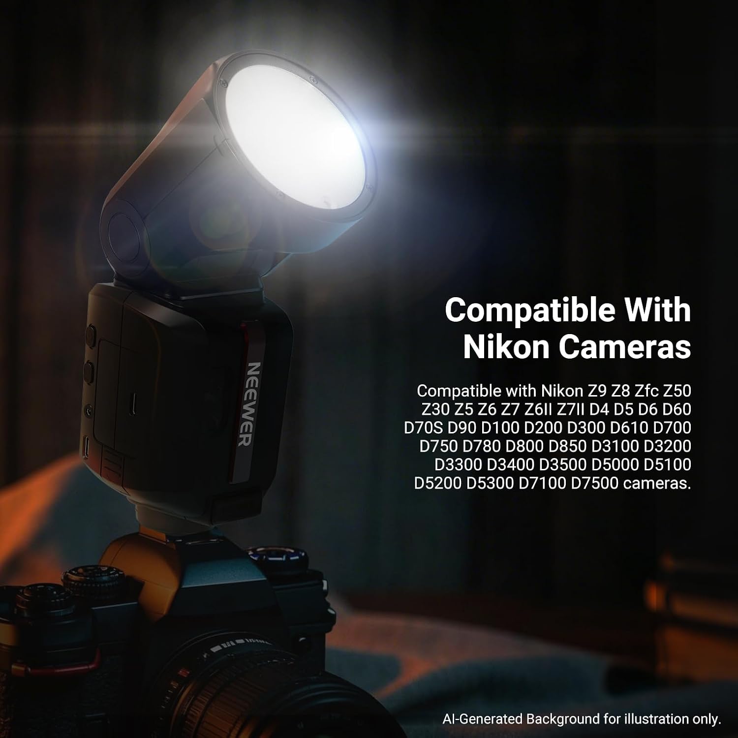 NEEWER Z3-N Replacement Hot Shoe Mount, Only for Z3-N Z3R-N Round Head Flash Compatible with Nikon Cameras, Speedlite Hot Shoe Adapter Repair Part with Upgraded Metal Contact Interface